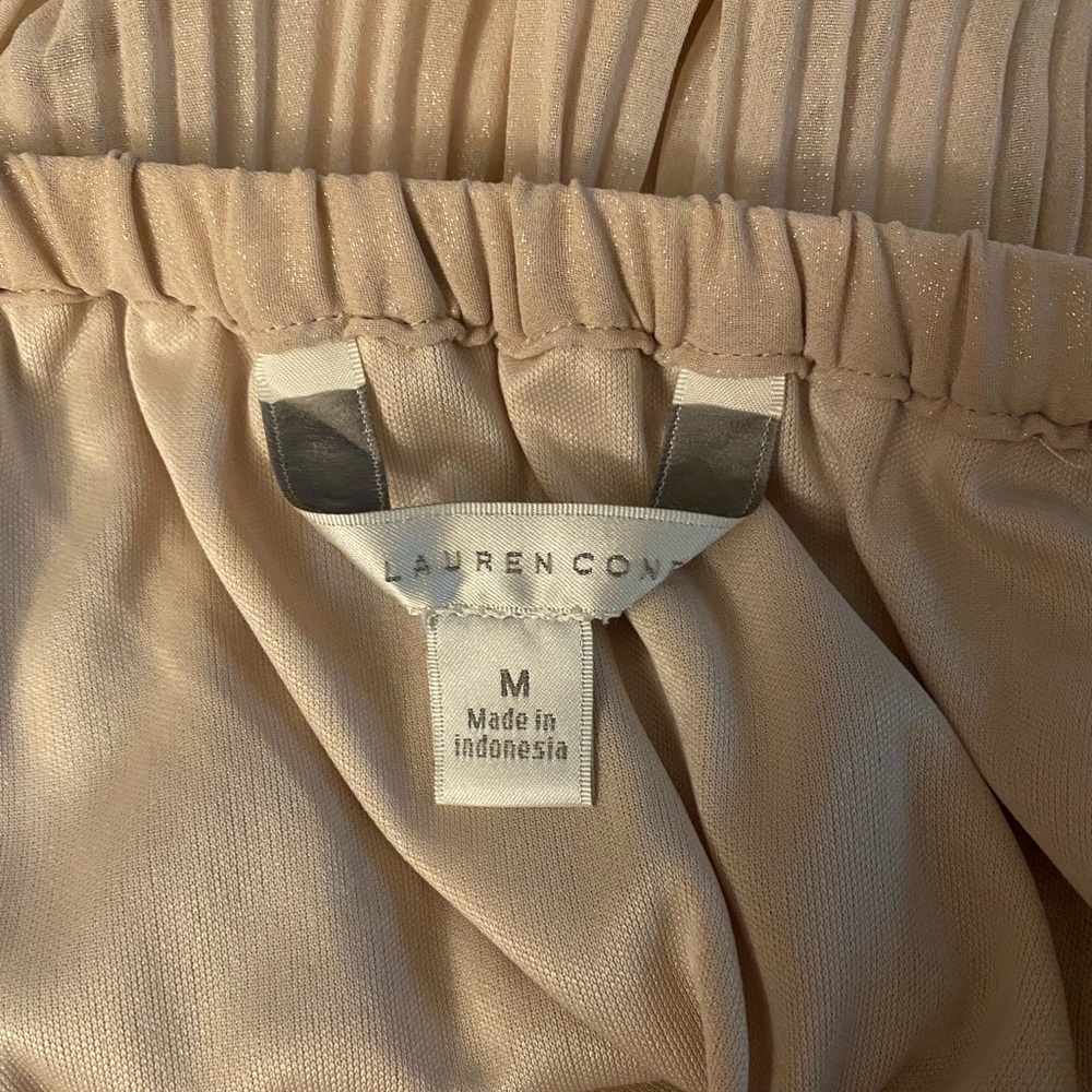 Shimmery Pleated Colorblock Chiffon Skirt - Picture 4 of 4